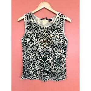 90s/Y2K Beaded Paisley Wallpaper Print Tank Top by Natalie & Me - Size Medium